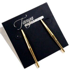 Gold tone 2-inch Long Spikes Post Earrings  - Stylish Women's Fashion Jewelry